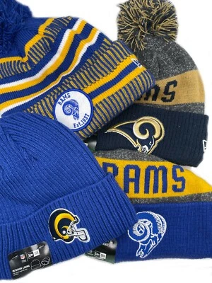 Auténtico gorro tejido deportivo New Era Los Angeles Rams On Field sombrero para clima frío Foto 1 de 4
