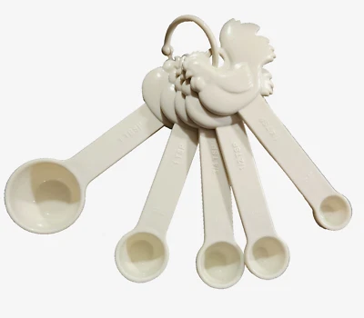Paula Deen Nesting Chicken Rooster 5 pc Measuring Spoon Set Almond Color - Image 1 of 3