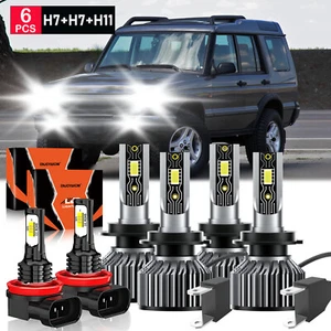 6x LED Headlight Bulb Fog Light High/Low Beam For Land Rover Discovery 2003-2004 - Picture 1 of 12