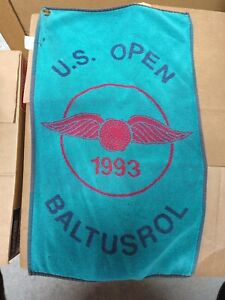 1993 Us Open Used Baltusrol Golf Bag Towel Red Green & Black