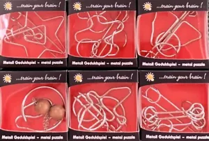 Disentanglement Mini Wire Puzzle 6 Piece Set Fridolin IQ-Test Brain Teaser New - Picture 1 of 1