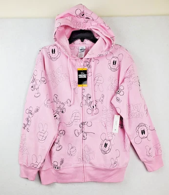 Disney Micky Mouse Embroidered Women Hoodie Sweatshirt Front Zipper - Image 1 of 4