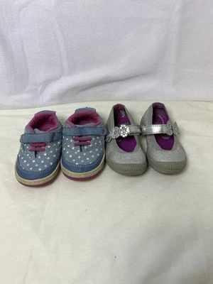 Stride Rite SR Layla Toddlers Girl Dress Shoes Silver Size 4.5 BONUS SHOES - Image 1 of 4