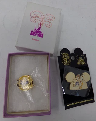 Disneyland 50 Aniversario Marcha Mickey Orejas Doradas Sombrero Prendedor/Pin Oso Country Foto 1 de 4