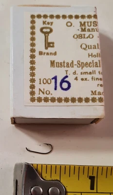 100 Mustad #38934 size 16 Dry Fly Down eye Hooks code 51 - Image 1 of 2