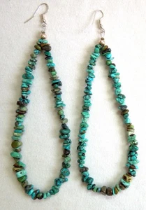 Vintage JACLA EARRINGS *6- Inch LONG* Turquoise* 24.8 Ounces* FREE SHIPPING* - Picture 1 of 5