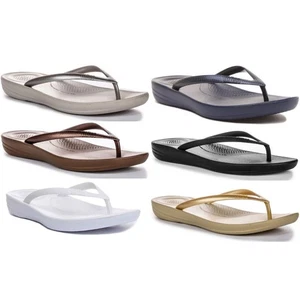 Sandalia Fitflop Iqushion ergonómica de espuma de aire de alto rebote para mujer bronce Reino Unido 5-11 - Imagen 1 de 37