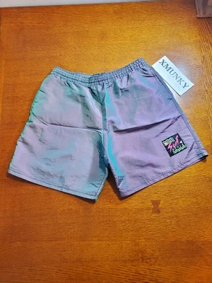 De Colección Años 90 Estilo Surf Púrpura Iridiscente Forrado Bañador Pantalones Cortos Para Hombres L Playa EE. UU. Foto 1 de 4