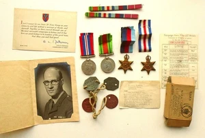 FOUR 1939-1945 WW2 medals awarded to W.F. Tuson, plus extras - Picture 1 of 6