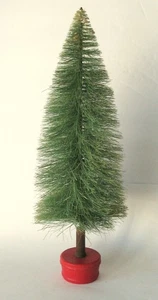 Cepillo de botella vintage de pueblo de Navidad árbol patio vacaciones temporada - Imagen 1 de 4