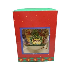 Palla di vetro vintage 1994 Disney Store WINNIE THE POOH ORNAMENTO NATALE - Foto 1 di 7