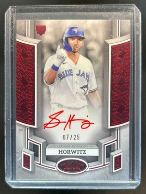 2024 Topps Tier One Spencer Horwitz Break Out Auto Red Foil RC #7/25 Blue Jays - Image 1 of 2