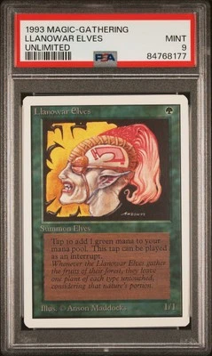 Llanowar Elves - Unlimited - MINT - PSA 9. POP 21. More MTG in store.  - Image 1 of 2