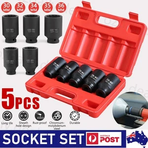 5Pcs 1/2" Drive Deep Impact Axle Hub Nut Socket Set 12 Point 30/32/34/35/36mm OZ - Picture 1 of 12