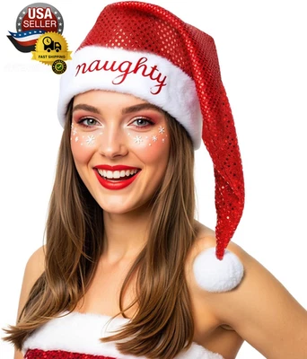 Chapéu longo de Natal Papai Noel para mulheres adultas - Fantasia de Natal de veludo de pelúcia macia - Imagem 1 de 4