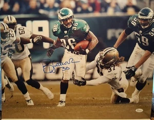 Brian Westbrook signed Eagles 16x20 photo JSA WITNESSED COA  - Picture 1 of 3