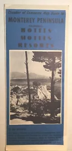 Monterey Peninsula Karte Führer für Hotels, Motels & Resorts Vintage Chamber of B!BC - Bild 1 von 3