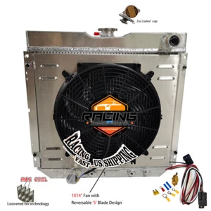 Aluminum Radiator For 1967-1973 Ford Falcon Mustang Fairlane V8 2.8L Fan Shroud - Picture 1 of 7