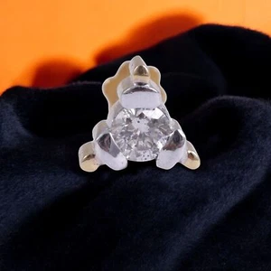 Elegante perno de nariz de diamantes naturales de corte brillante redondo de 0,07 TCW de oro amarillo de 18 quilates - Imagen 1 de 7
