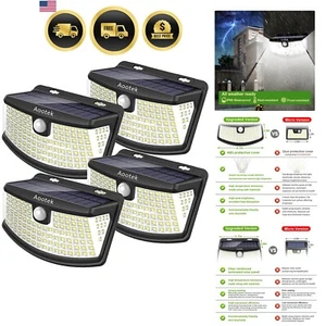Bright 500 Lumen Solar Step Lights with Motion Sensor - 4-Pack, Black Design - Picture 1 of 8