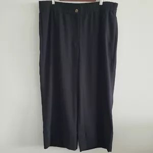 J. Crew Pants Women's Size 18 High Rise Wide Leg Crop Trouser Pants Black NWT - Picture 1 of 7