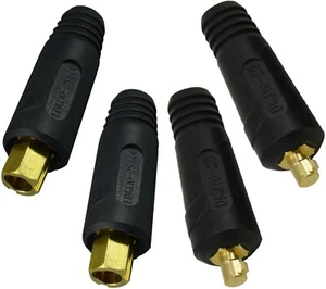 Par de conectores rápidos de unión de cables de soldadura estilo DINSE 100-200 amperios 16-25 SQ-MM juego de 2 - Imagen 1 de 8