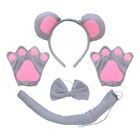 Costume Mouse Ears Headband Tail Gloves Bowtie For Halloween Cosplay