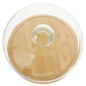 Wooden Dessert Tray Plastic Cake Dome Cake Stand Dome Lid Wooden Base Cake Stand - Picture 1 of 12