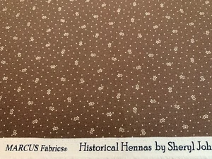 Marcus Fabrics Sheryl Johnson 1800s Civil War Repro HISTORICAL HENNAS Daisy FQ - Picture 1 of 2