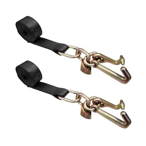2 Pack 2" x 10' TJ Cluster Hook Car Strap for Wrecker Tow Truck Auto Hauling - Picture 1 of 7