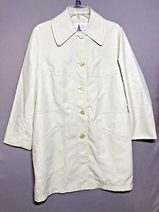Misty Harbor Womens 12 Raincoat Coat Jacket Mint Green Button Up Pockets Lined - Picture 1 of 11