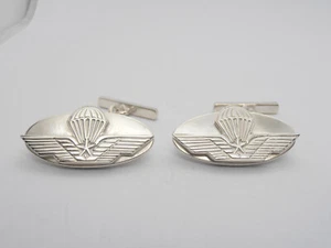 Para: Cufflinks Silver 925 With The Symbol Wind Rose Paras - Frieze Insignia - Picture 1 of 7