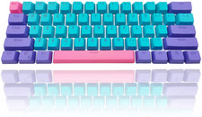 Blue GTSP 61 Keycaps 60 Percent Ducky One 2 Mini Mechanical Gaming Keyboard