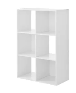 Mainstays 11" 6-Cube Storage Organizer, White - Picture 1 of 6