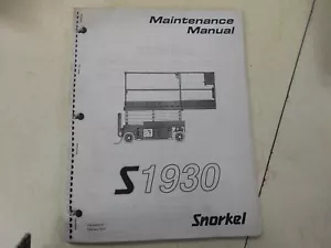 SNORKEL SCISSOR S1930 MAINTENANCE MANUAL 0361270 - Picture 1 of 1