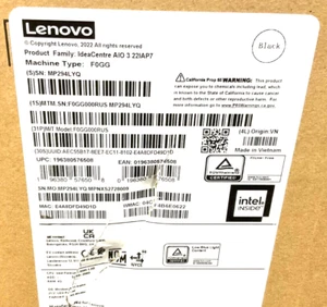 Lenovo IdeaCentre AiO 3 PG-8505 4GB 256GB BT WiFi6 21.5F W11H F0GG000RUS - Picture 1 of 5
