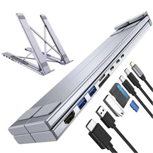 8 w 1 stojak na laptopa USB C HUB stacja dokująca do laptopa K8Q9 wsparcie U8E0 Q6U6 Z1E1 - Zdjęcie 1 z 14