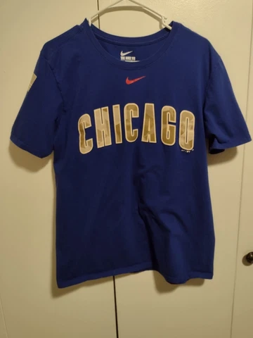Chicago Cubs Nike Tee Athletic Cut Men's M Blue Military Camo Short Sleeve Shirt Cover