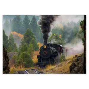 Papier peint photo non tissé papier peint mural locomotive à vapeur n° H2521_TV - Photo 1/11