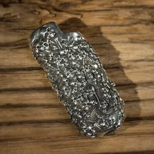 Customized Skeleton Pile S999 Silver Lighter Case Cover for BIC J5 Lighter - Picture 1 of 4