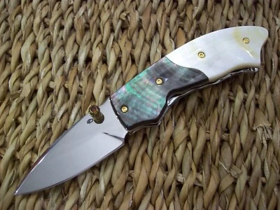 CUSTOM THAILAND KNIFE / MOTHER OF PEARL / BLACK PEARL / NEW 2018 - Image 1 of 4