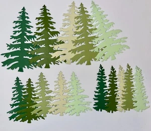 🩵15 SML ÁRBOLES DE HOJA PERENNE papel cartulina adornos troquelados - Imagen 1 de 19