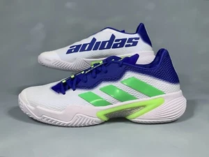 adidas Barricade Tennis Shoes White Green Blue FZ1827 Men's 12 - Picture 1 of 11
