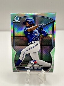 Manuel Beltre 2023 Bowman Chrome Lunar Glow Refractor Card Blue Jays