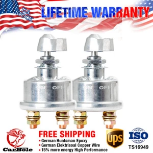 2P 12V Master Battery Disconnect Switch 2 post SPST Power Kill Cut Off 6276 NEW - Picture 1 of 12