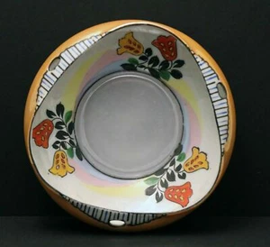 Vintage Pfirsich Glanzgeschirr Schüssel mit handbemalten Blumen Made in Japan 6-1/2" - Bild 1 von 6