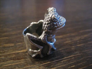 magnifico anello rana massiccia anello rana rospo oncia argento 925 RG 58 NUOVO - Foto 1 di 4