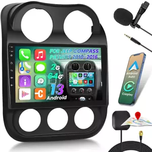 2+64G For JEEP Compass Patriot 09-16 Android 13.0 Car Stereo CarPlay Radio WiFi - Picture 1 of 14
