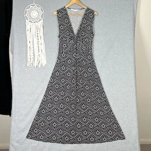 TS Taking Shape Virtuelle Maxi Dress S 16 Plus Size Black White Twist Tie Waist - Picture 1 of 10