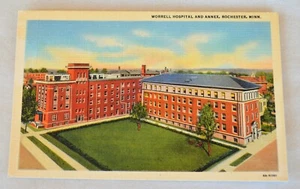 VTG Linen White Border Post Card WORREL HOSPITAL & ANNEX Rochester Minn #4A-H381 - Picture 1 of 5